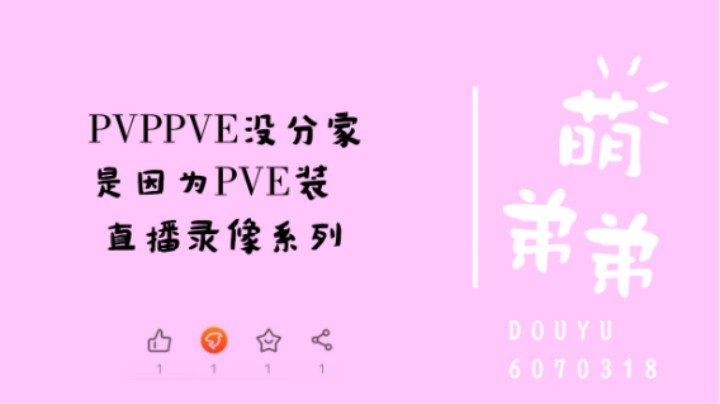 PVPPVE没分家是因为PVE装