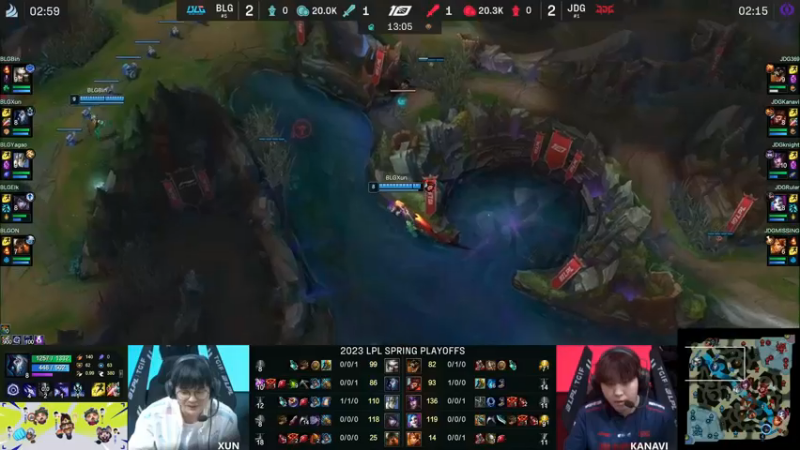 2023LPL春季赛BLG打野千珏抓上，369无处可逃