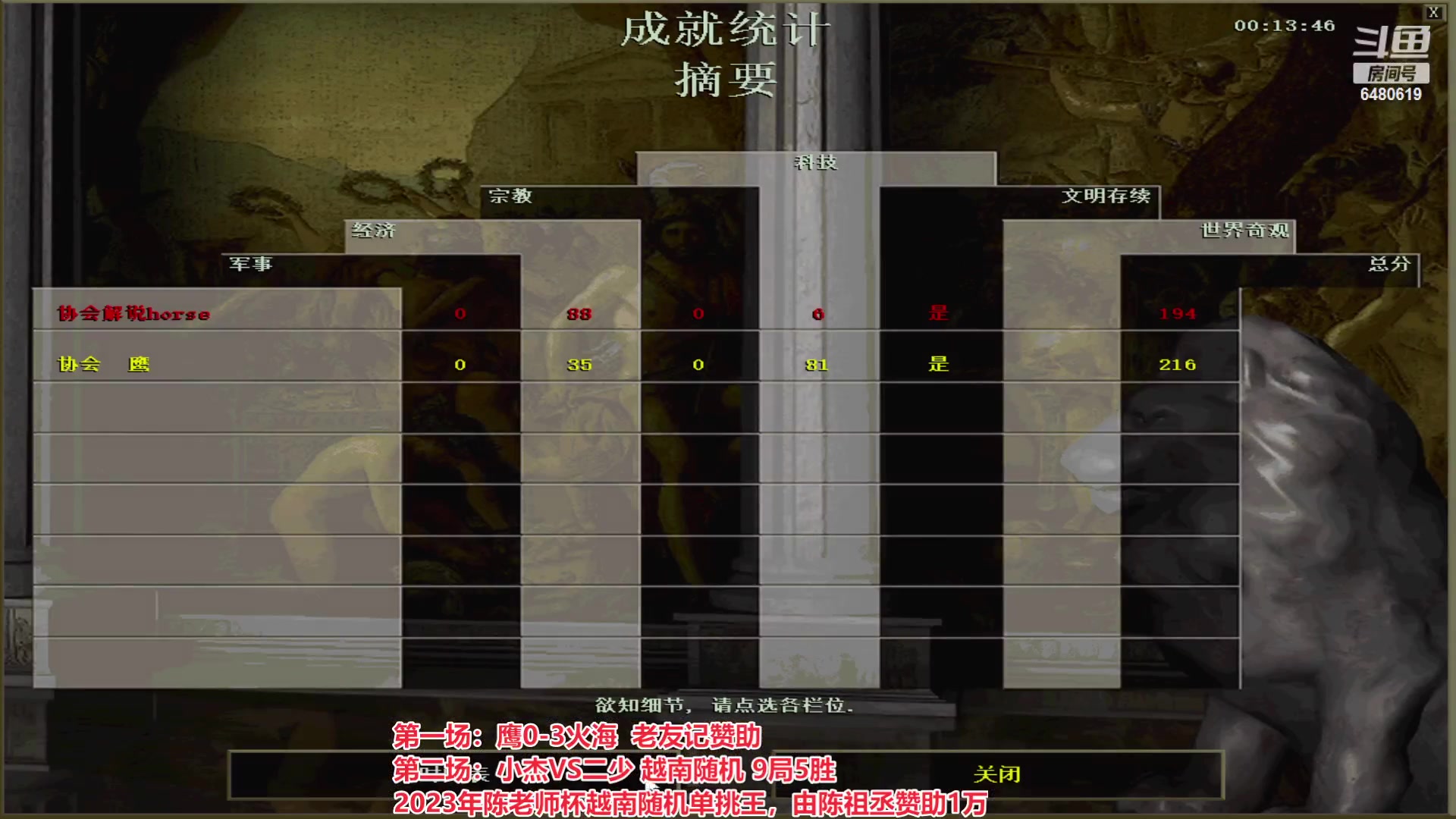 【2023-04-08 20点场】罗马协会：罗马复兴巅峰对决