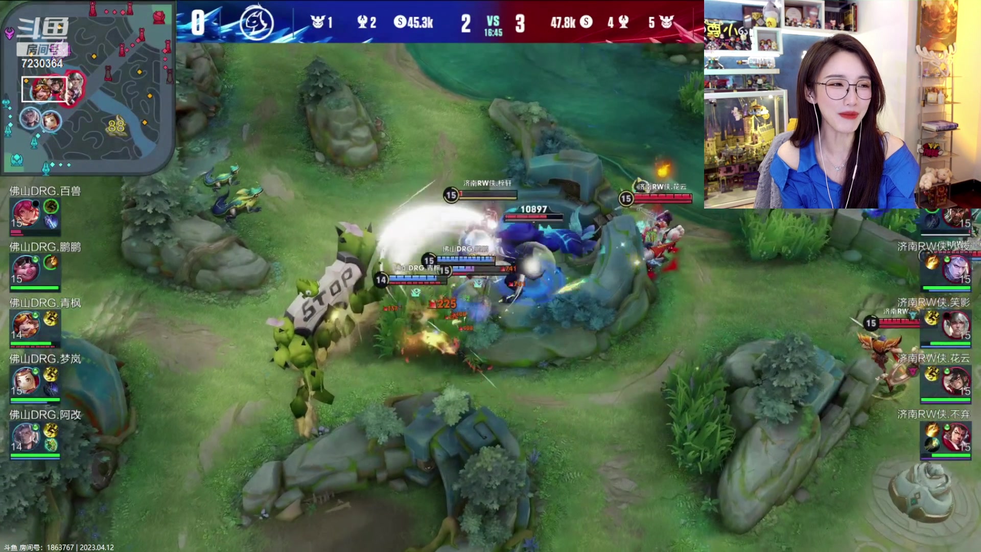 【2023-04-12 17点场】解说小鹿呀：猪哼小鹿：DRG vs RW侠