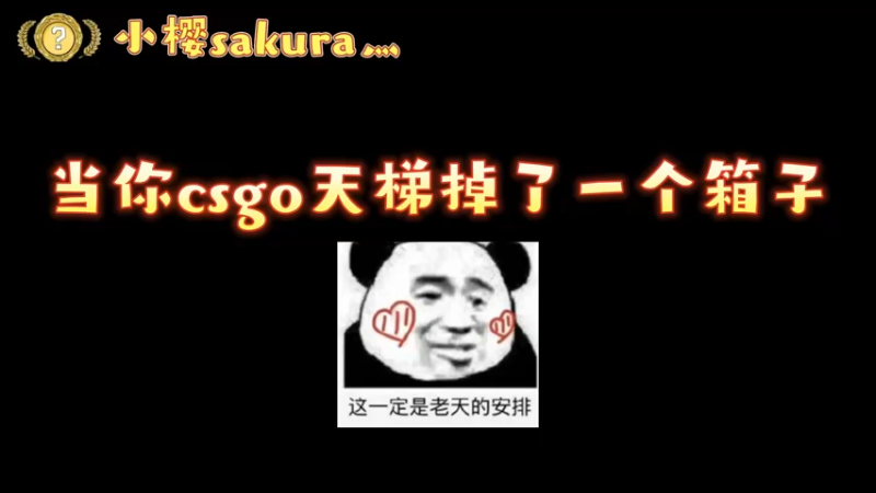 【小樱】当你天梯掉了一个箱子的时候