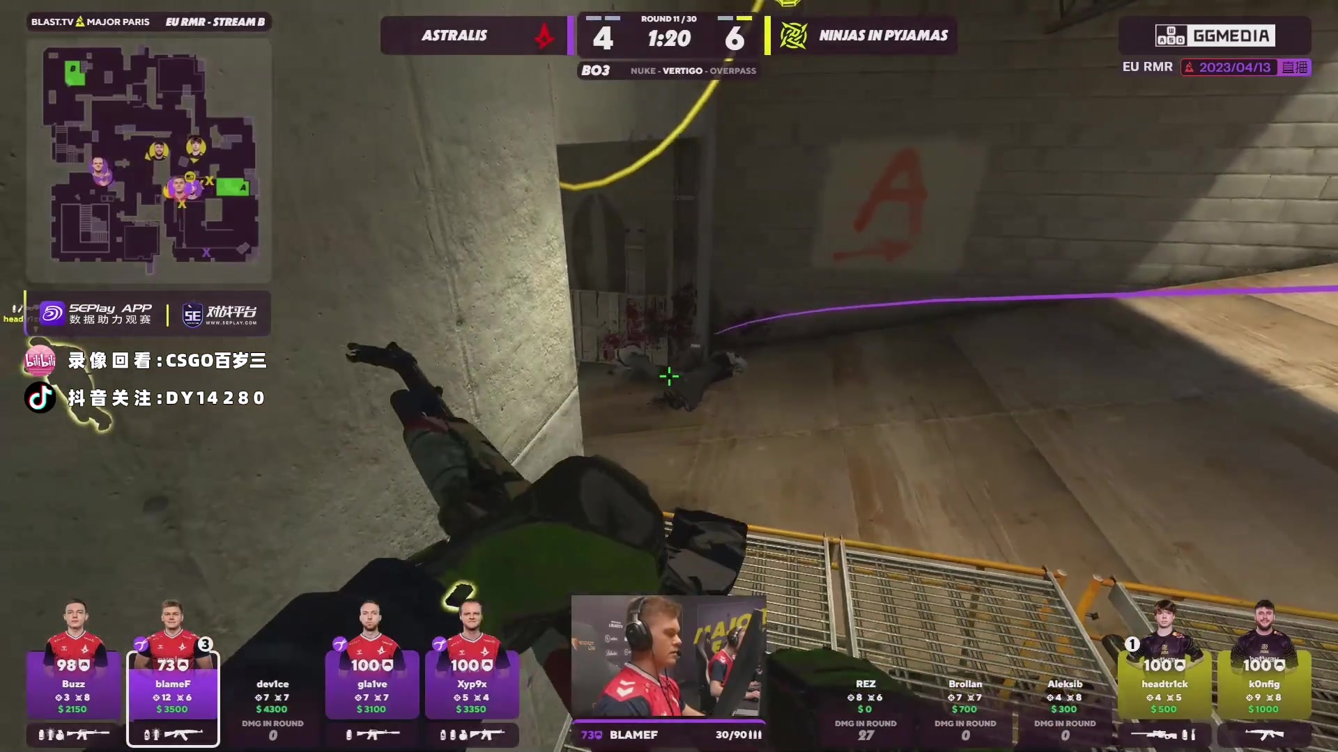【2023-04-13 16点场】CSGO百岁三：直播 Aurora vs EF