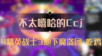 【不太嘻哈的Ccj】4精英战士3地下魔盗团 吃鸡