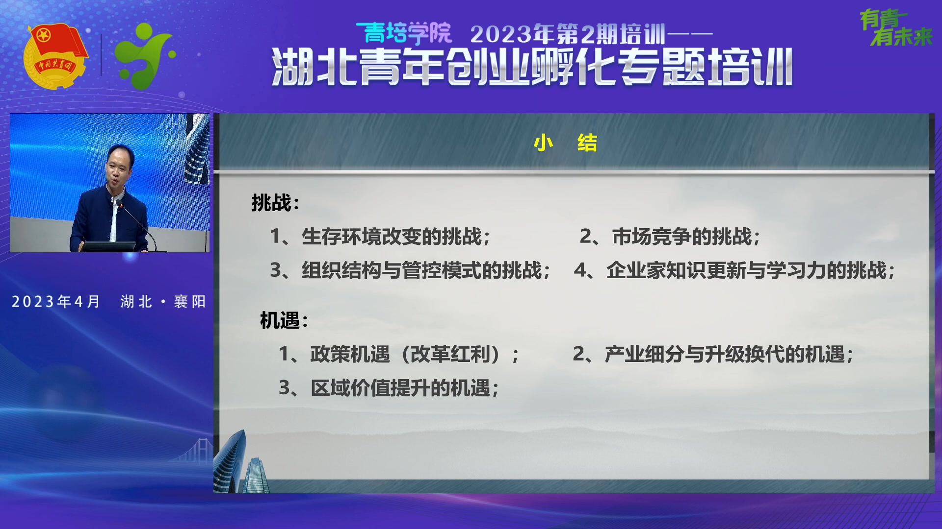 【2023-04-19 10点场】青春湖北：青培学院2023年第2期青年创业孵化培训