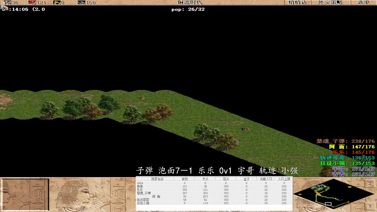 子弹 泡面7－1 乐乐 1v3 宇哥 轨迹 小强