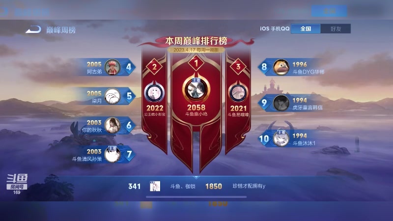 【2023-04-20 19点场】是个枷锁：【枷锁】新赛季加油