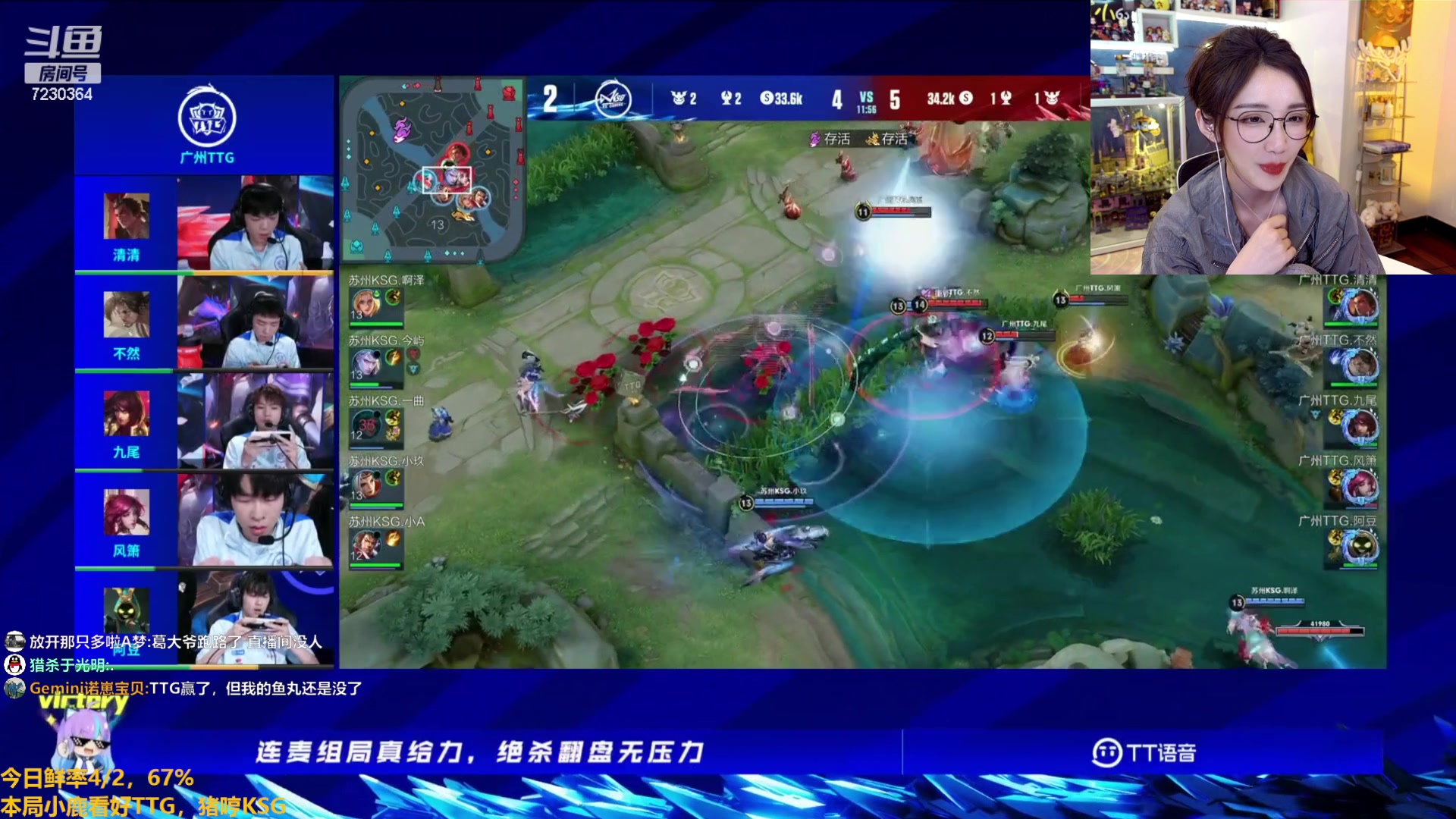 【2023-04-21 21点场】解说小鹿呀：猪哼小鹿：TTG vs KSG