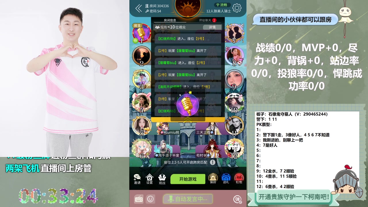 【2023-05-01 00点场】甩手派丨柯南：甩手派加油！#狼人杀官方#
