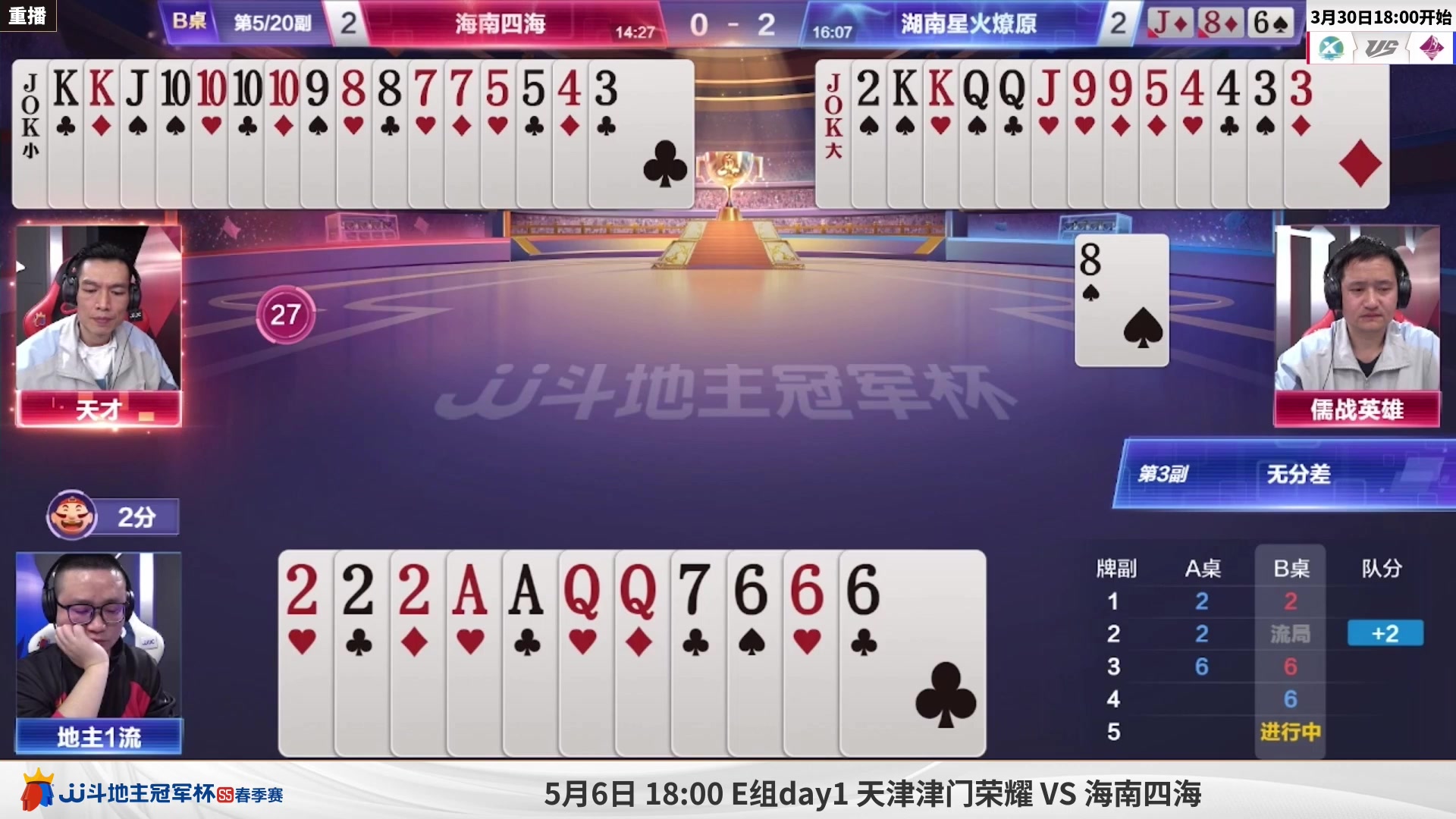 【2023-05-01 02点场】JJ斗地主官方：5月6日，S5春季赛8强赛开打