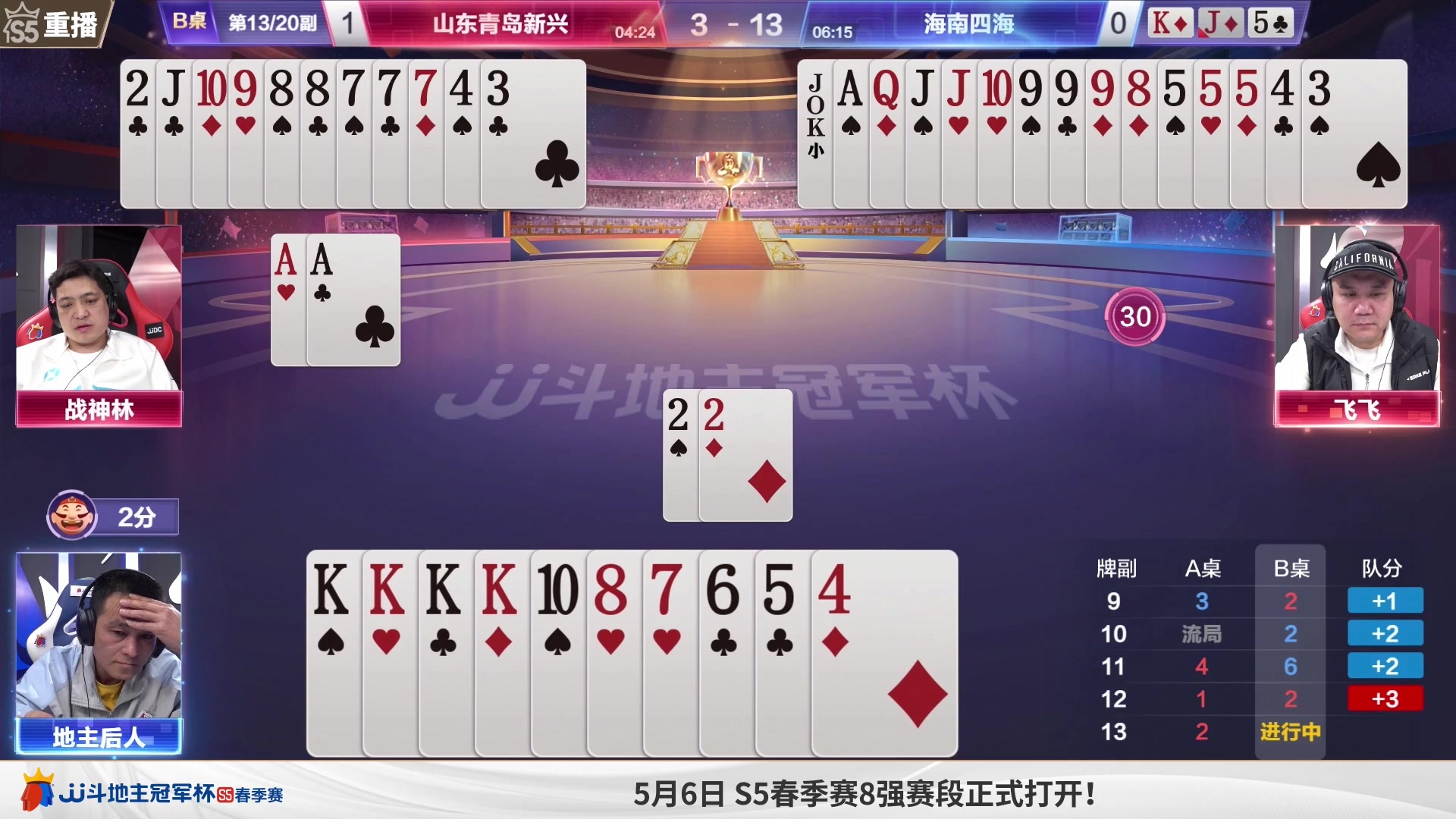 【2023-05-05 18点场】JJ斗地主官方：5月6日，S5春季赛8强赛开打