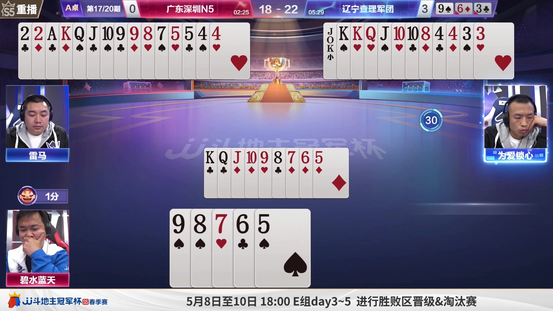 【2023-05-05 16点场】JJ斗地主官方：5月6日，S5春季赛8强赛开打