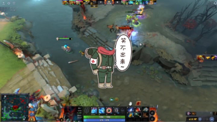惨兮兮活久见dota2四号位司夜刺客练习局遇到三号位蓝胖食人魔魔法师开局举报屏蔽稳稳的