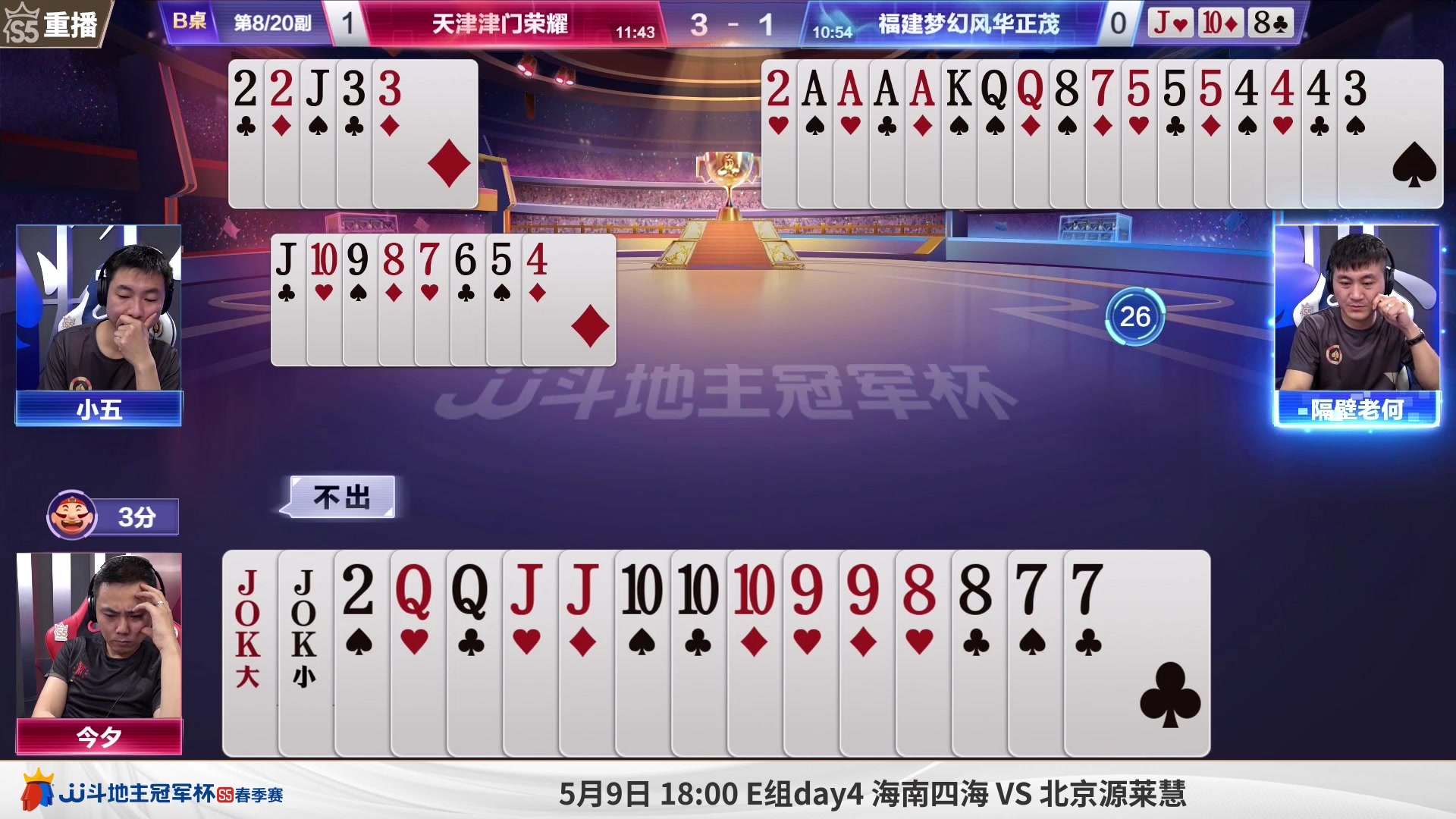 【2023-05-09 05点场】JJ斗地主官方：周二18点，源莱慧胜区晋级战
