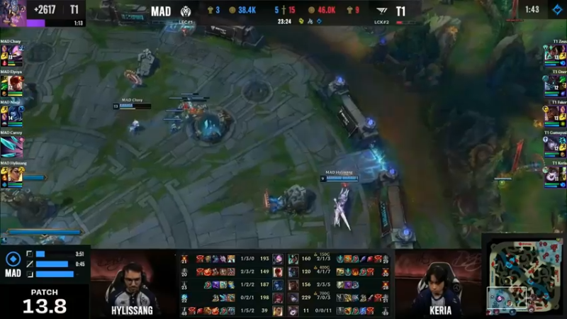 2023季中冠军赛T1 VS MAD 2比0拿到赛点