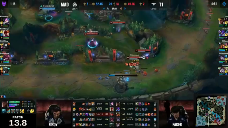 2023季中冠军赛MAD VS T1 faker玩中单泰坦好秀啊