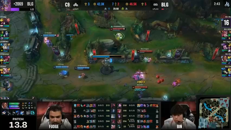 2023季中冠军赛C9 VS BLG 娜美极限救卢锡安