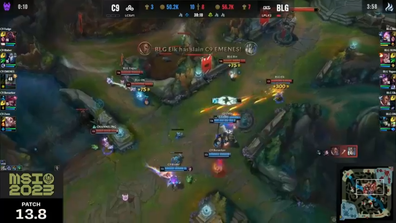 2023季中冠军赛BLG2比0C9拿到赛点