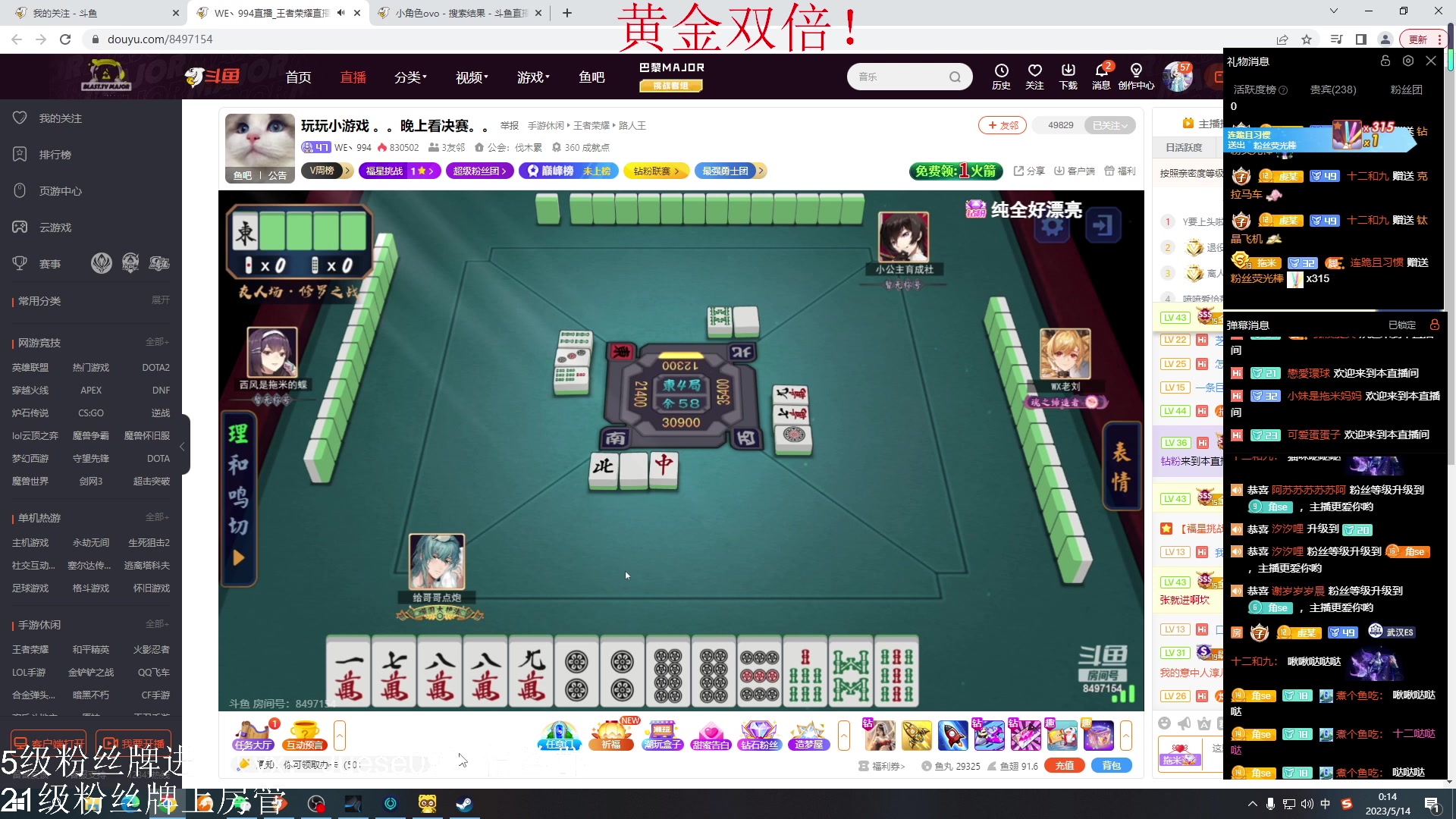 【2023-05-13 23点场】小角色ovo：（黄金双倍）小游戏时间！