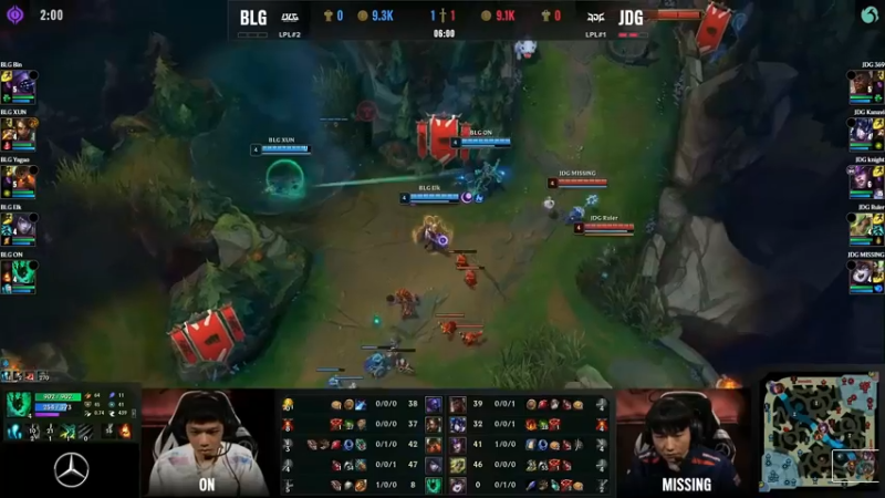 2023季中冠军赛BLG VS JDG 两个打野同时抓下，厉害