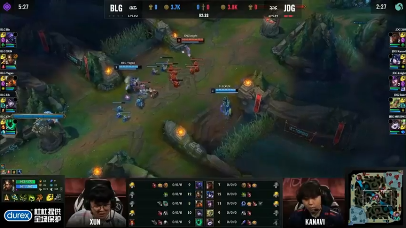 2023季中冠军赛BLG VS JDG  锤石拿到第一个头