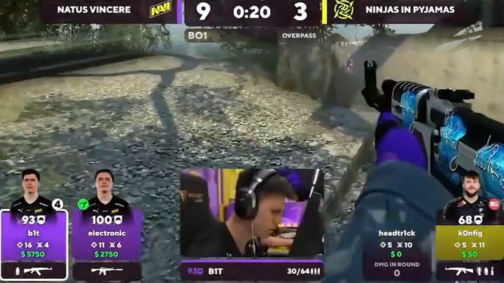 【CSGO巴黎major】大B哥的超级大爆5杀拒绝爆冷！