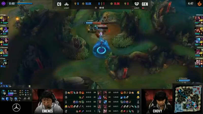 2023季中冠军赛GEN VS C9第二把GEN打的很好
