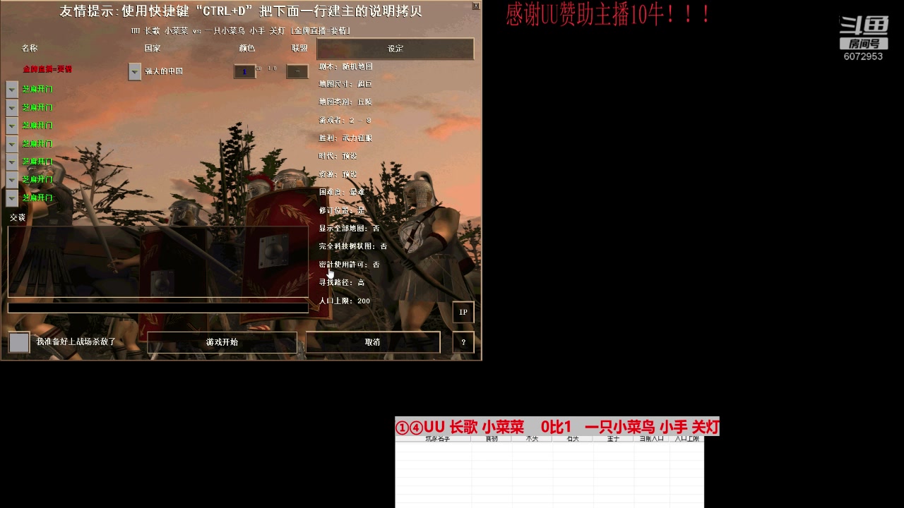 ①④UU 长歌 小菜菜    0比3   一只小菜鸟 小手 关灯