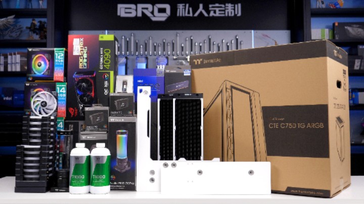 【BRO】新款TT（Thermaltake） C750TG ARGB 全塔式机箱-首发双420空调排+360空调排分体水冷 装机全流程4K展示