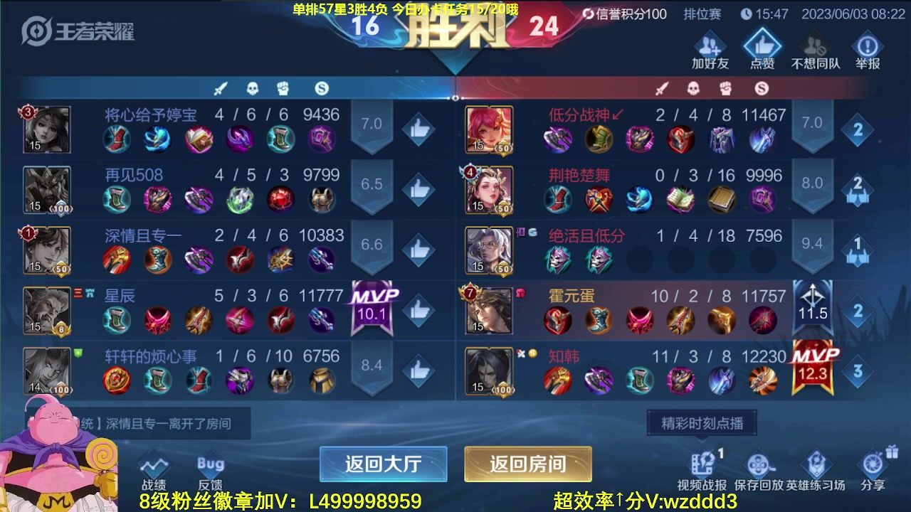 【2023-06-03 07点场】大魔王夏天天丶：射手单排百星，60-80星
