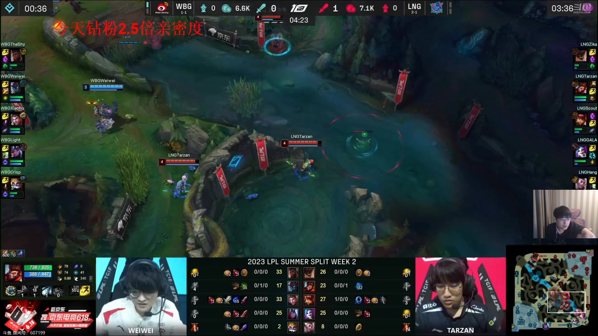 【2023-06-08 20点场】微笑：解说LNG打WBG