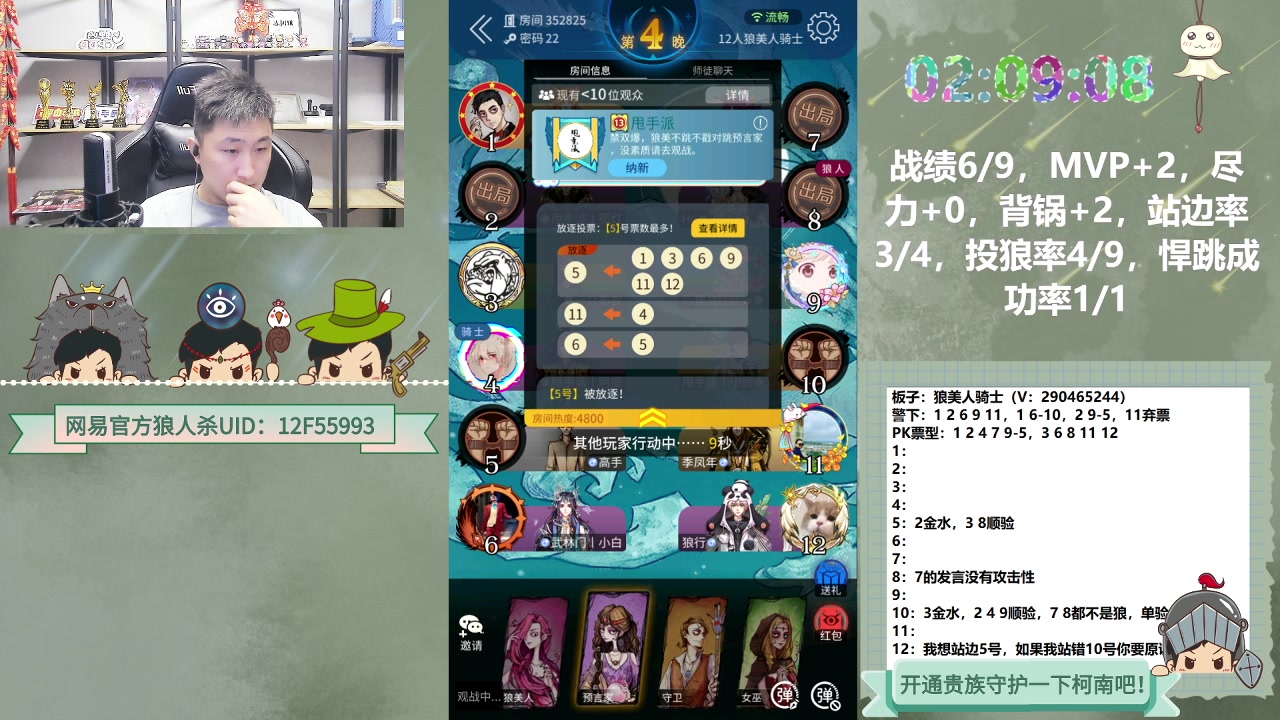 【2023-06-12 01点场】甩手派丨柯南：素质狼人杀不贴脸#狼人杀官方#