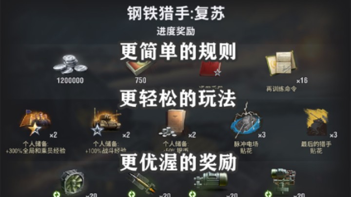 【坦克世界】钢铁猎手:规则 玩法 奖励