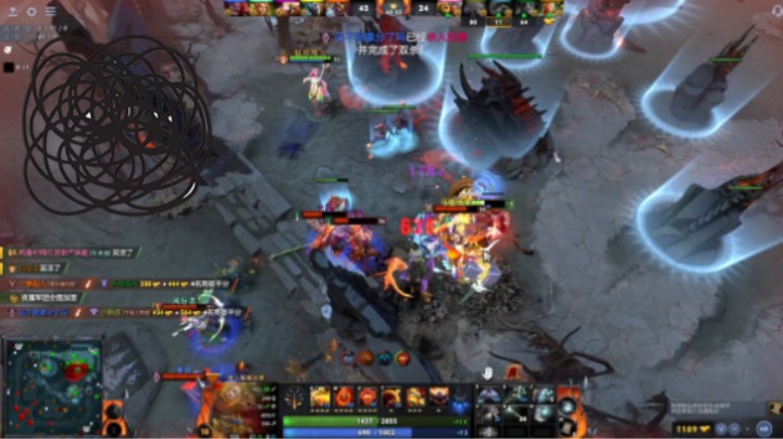惨兮兮活久见DOTA2五号位蓝胖食人魔魔法师听直播划水败北，但三号位猪钢背兽也太菜了，毫无存在感啊，大哥虚空假面也是个彩笔唉