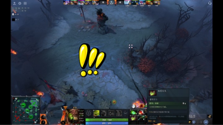 美滋滋DOTA2中单屠夫帕吉躺赢，开局卡，后来每次都先躺没吃到力量，好惨一屠夫