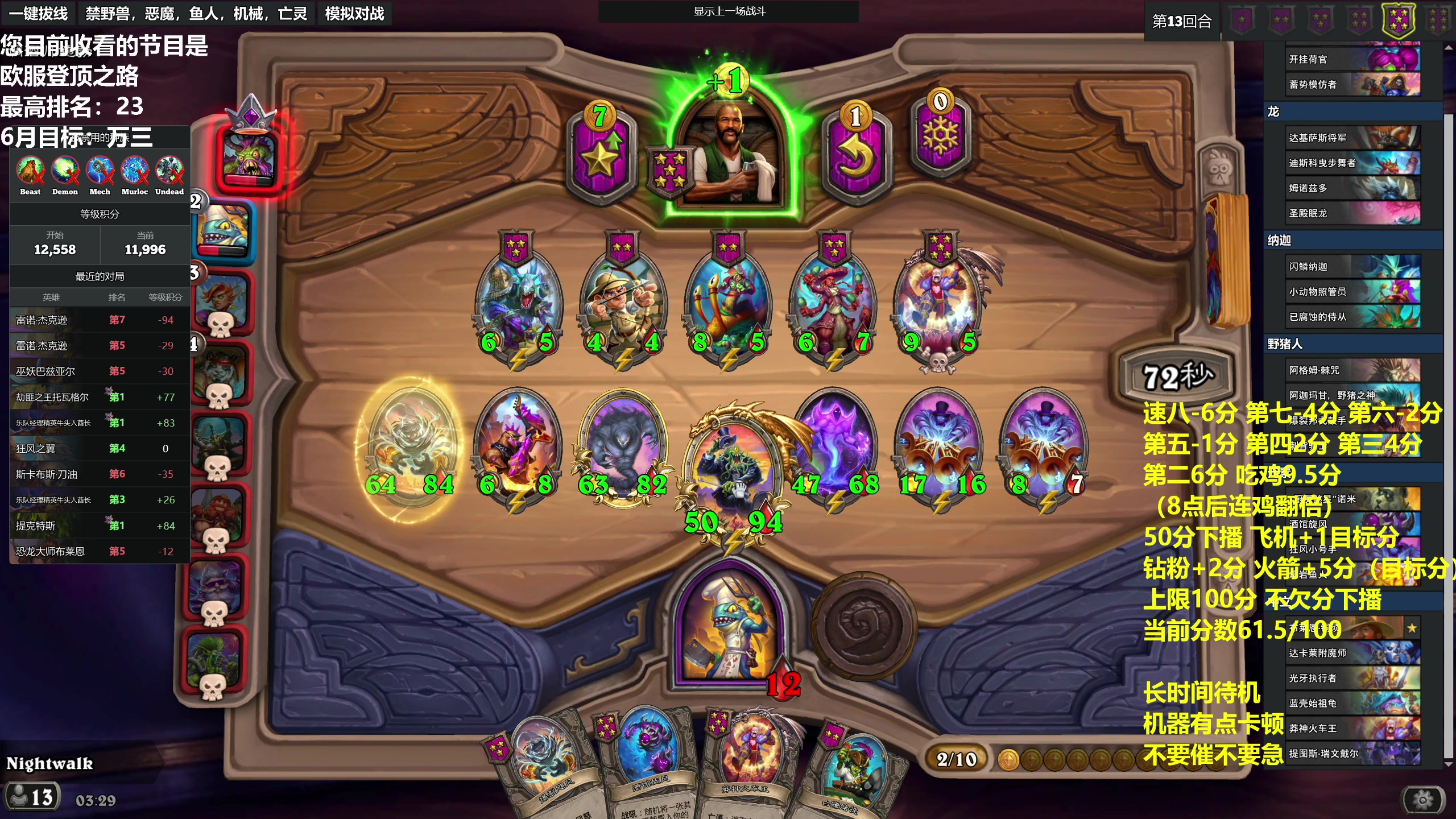 【2023-06-19 03点场】衣锦夜行：今日万三！欧服前十我来了！