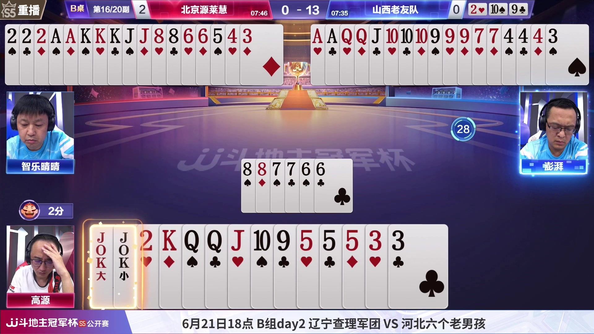 【2023-06-21 05点场】JJ斗地主官方：周三，查理军团VS六个老男孩