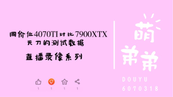 4070TI对比7900XTX同价位天刀测试