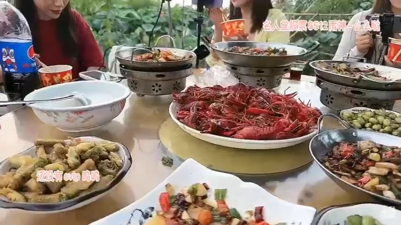 美女贝贝今天是超级VIP和大家吃大餐，小龙虾和鱼好吃啊