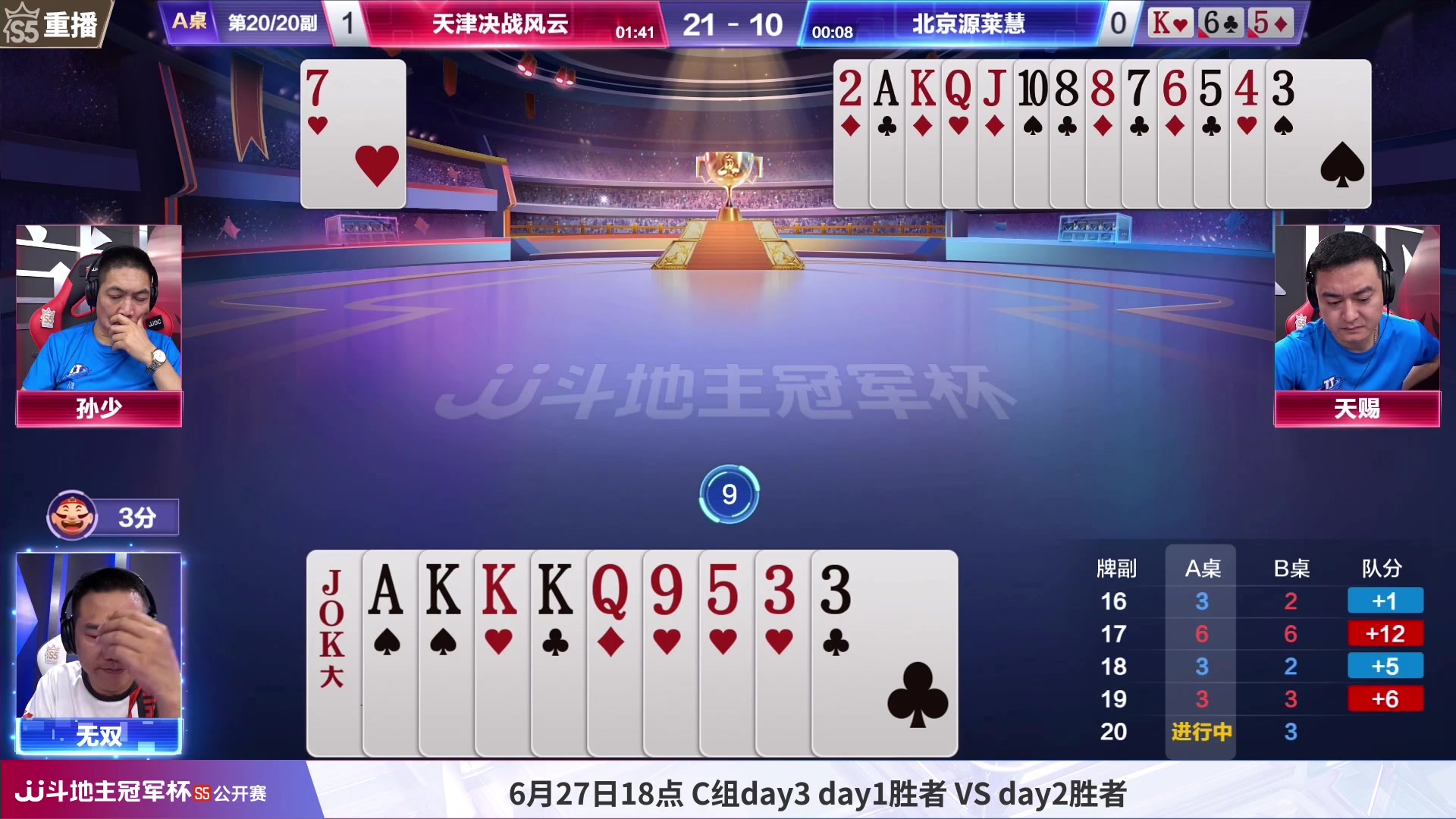 【2023-06-24 05点场】JJ斗地主官方：周天18点，公开赛C组开打