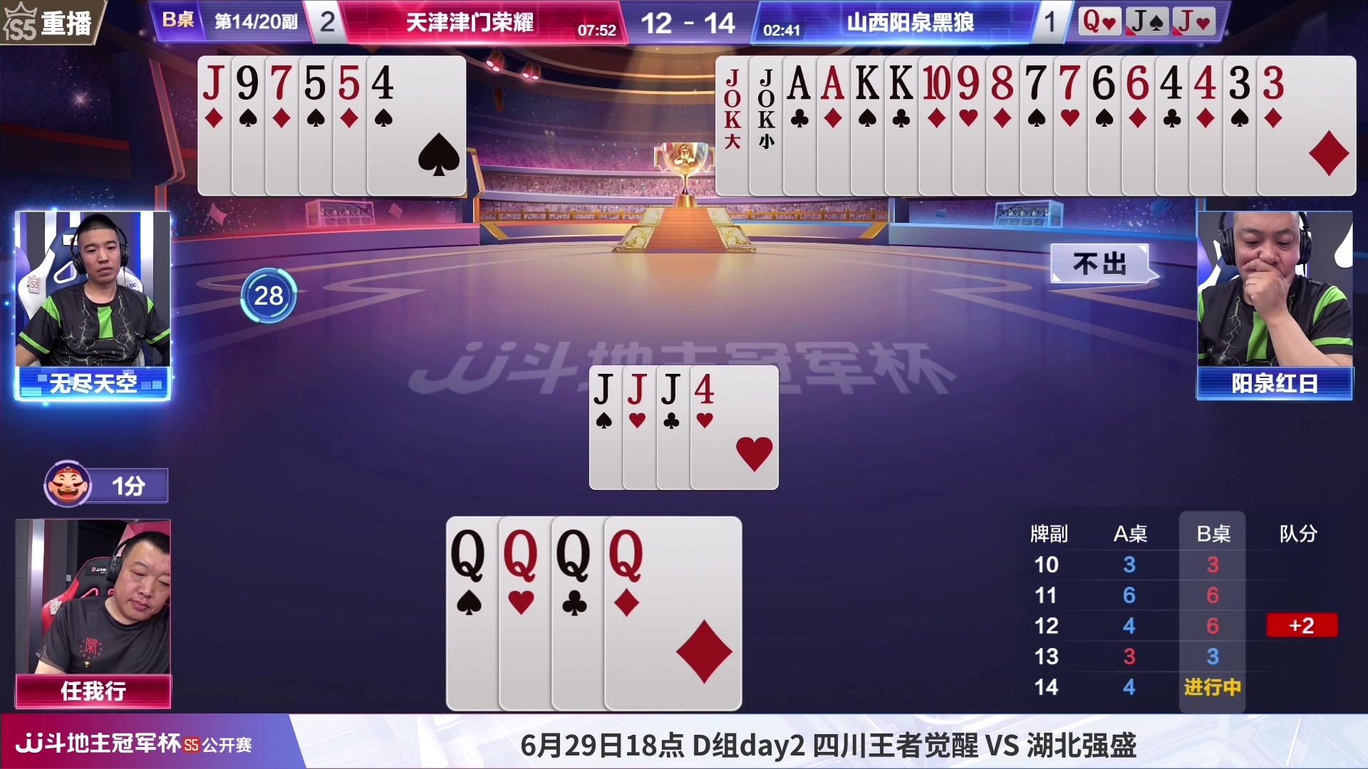 【2023-06-29 01点场】JJ斗地主官方：本周四，王者觉醒VS湖北强盛