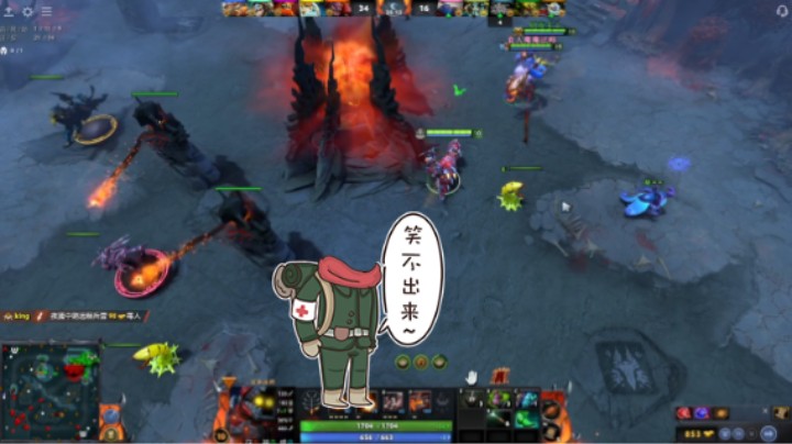 惨兮兮dota2四号位发条技师短痛局，中单蓝猫风暴之灵被小娜迦海妖打爆了好惨