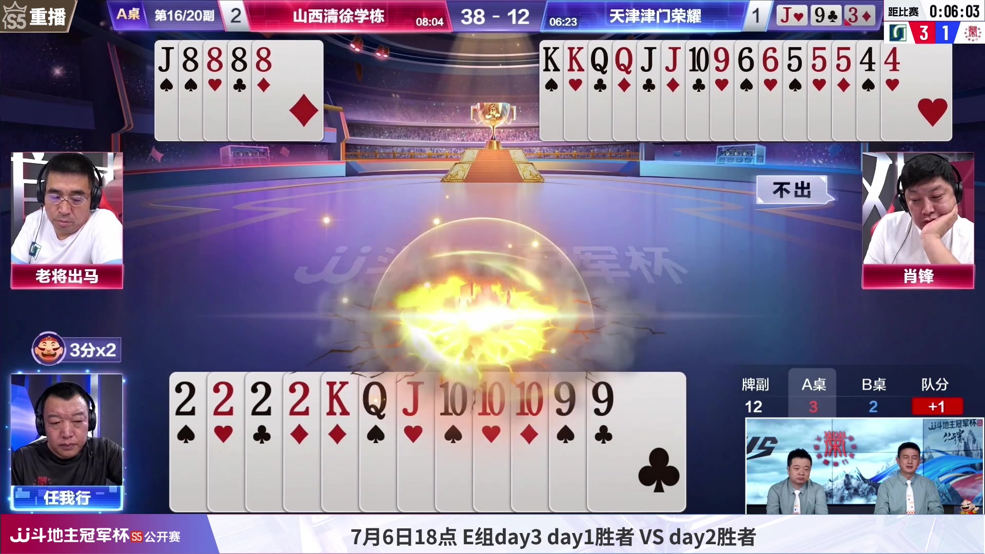 【2023-07-02 09点场】JJ斗地主官方：周二18点，公开赛E组开打