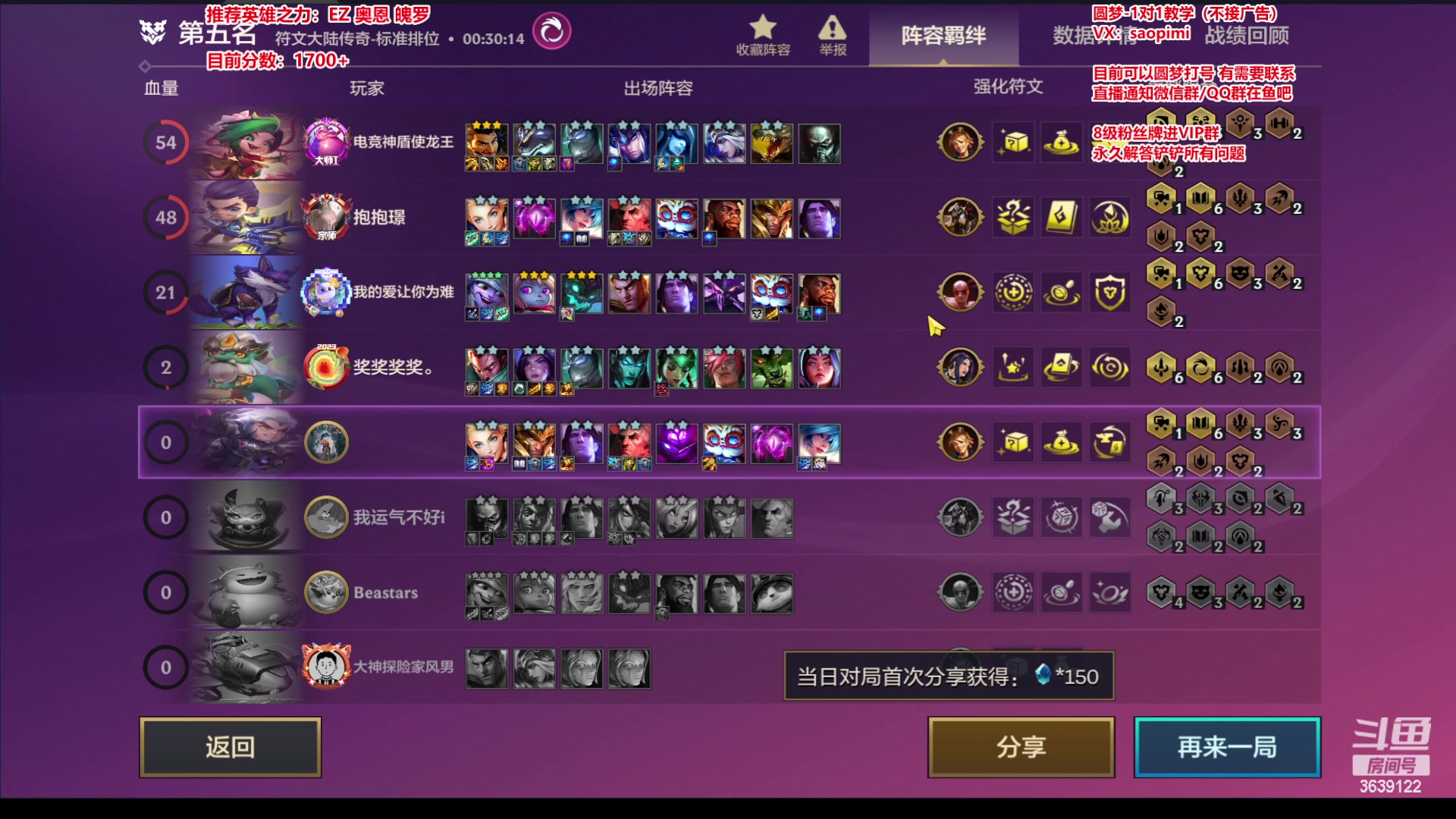 【2023-07-04 19点场】骚皮迷呀：微信区前十 帮上分