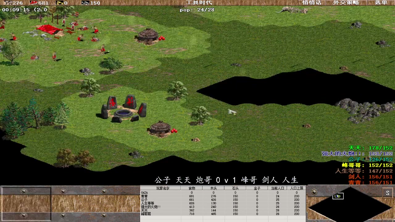 公子 天天 炮哥 1 v 3 峰哥 剑人 人生