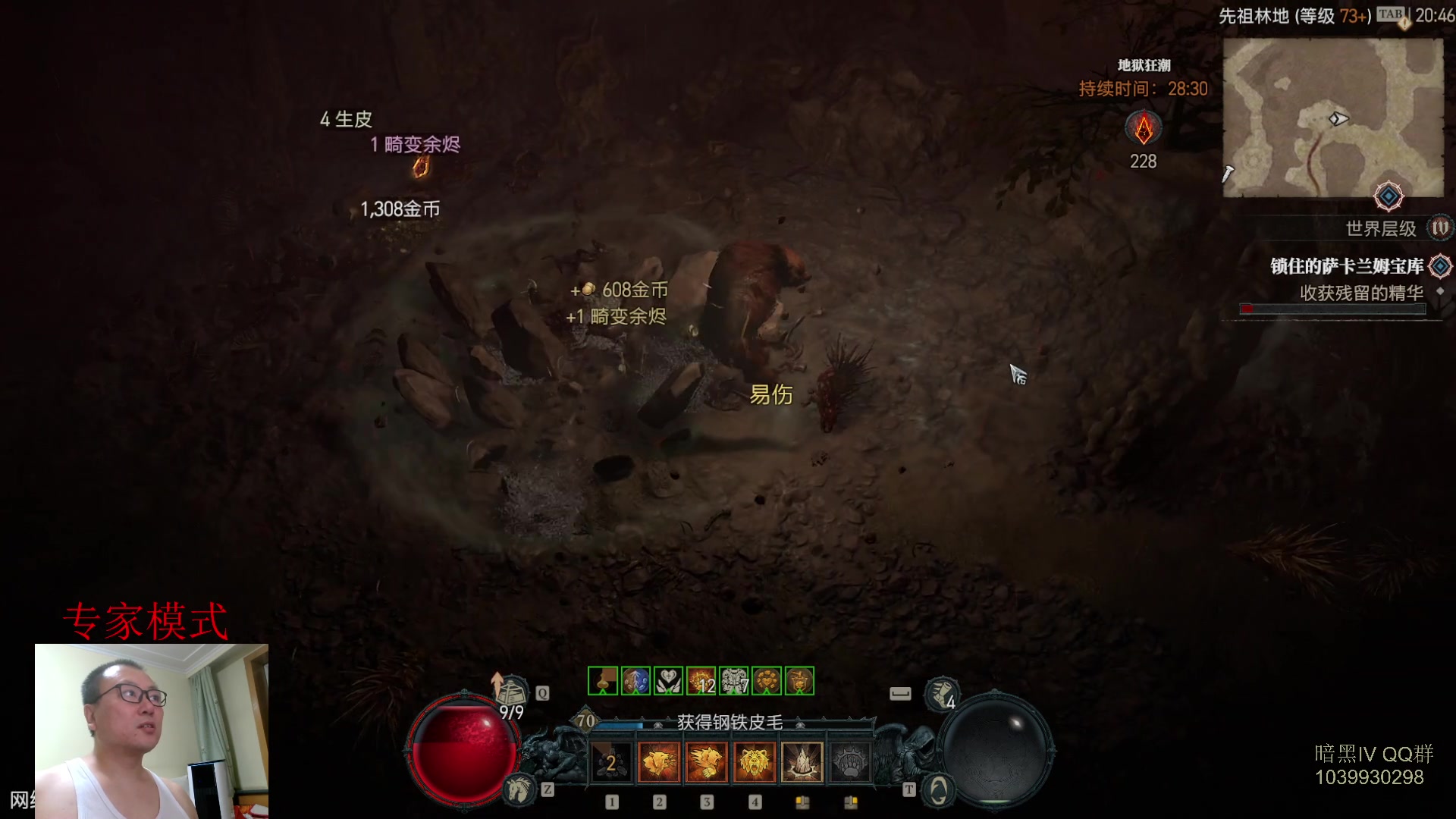 【2023-07-08 20点场】英雄吕布：暗黑4 专家 HC  德鲁伊 开荒