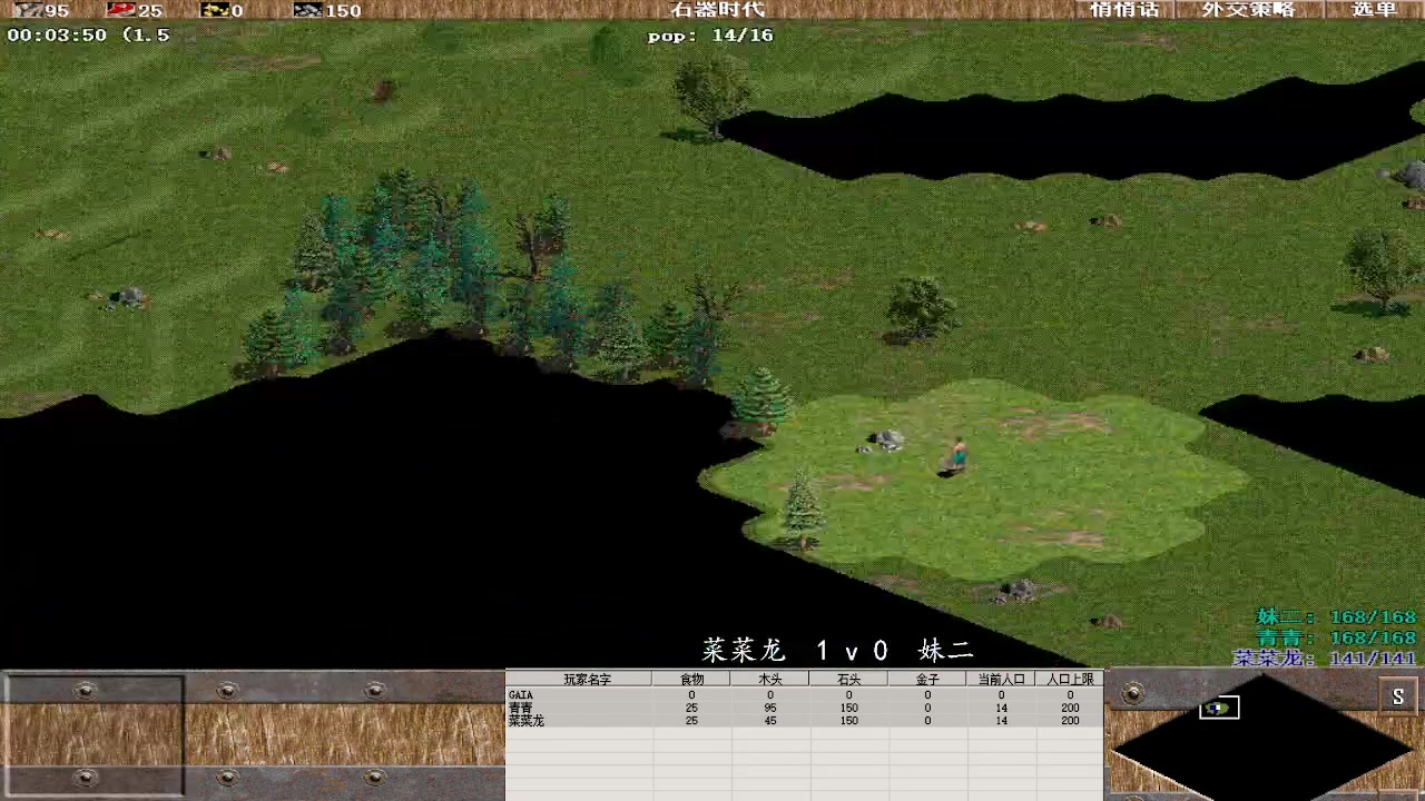 菜菜龙  3 v 0  妹二