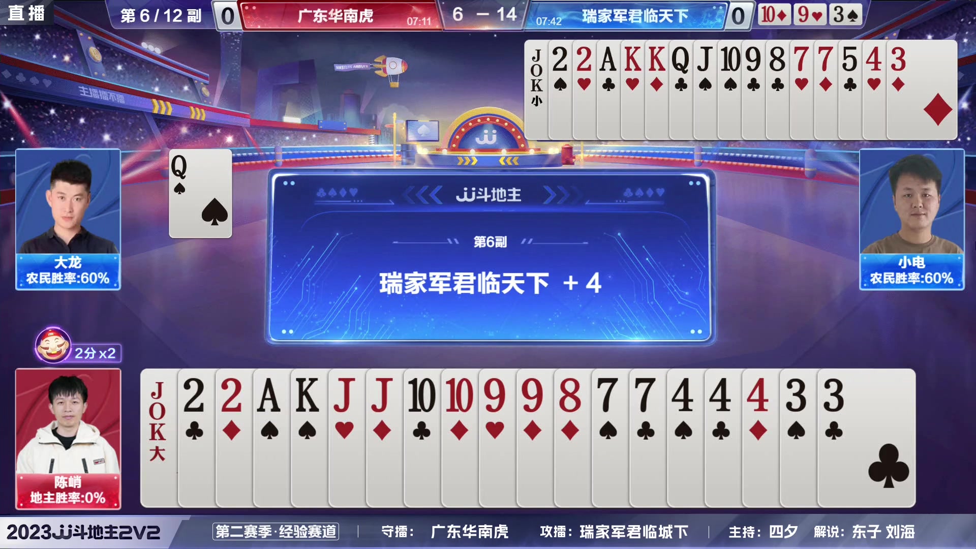 【2023-07-23 16点场】JJ斗地主官方：2023JJ斗地主2V2第二赛季经验赛道