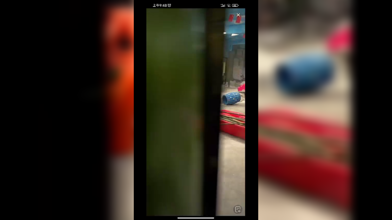 大熊猫在室内玩好快乐啊