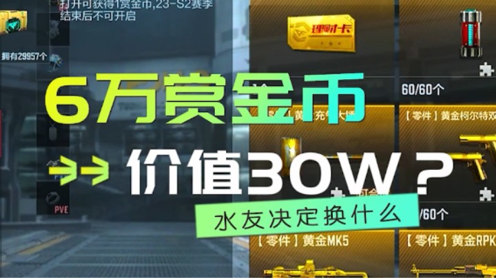 赚了6万赏金币，价值30W！换什么？