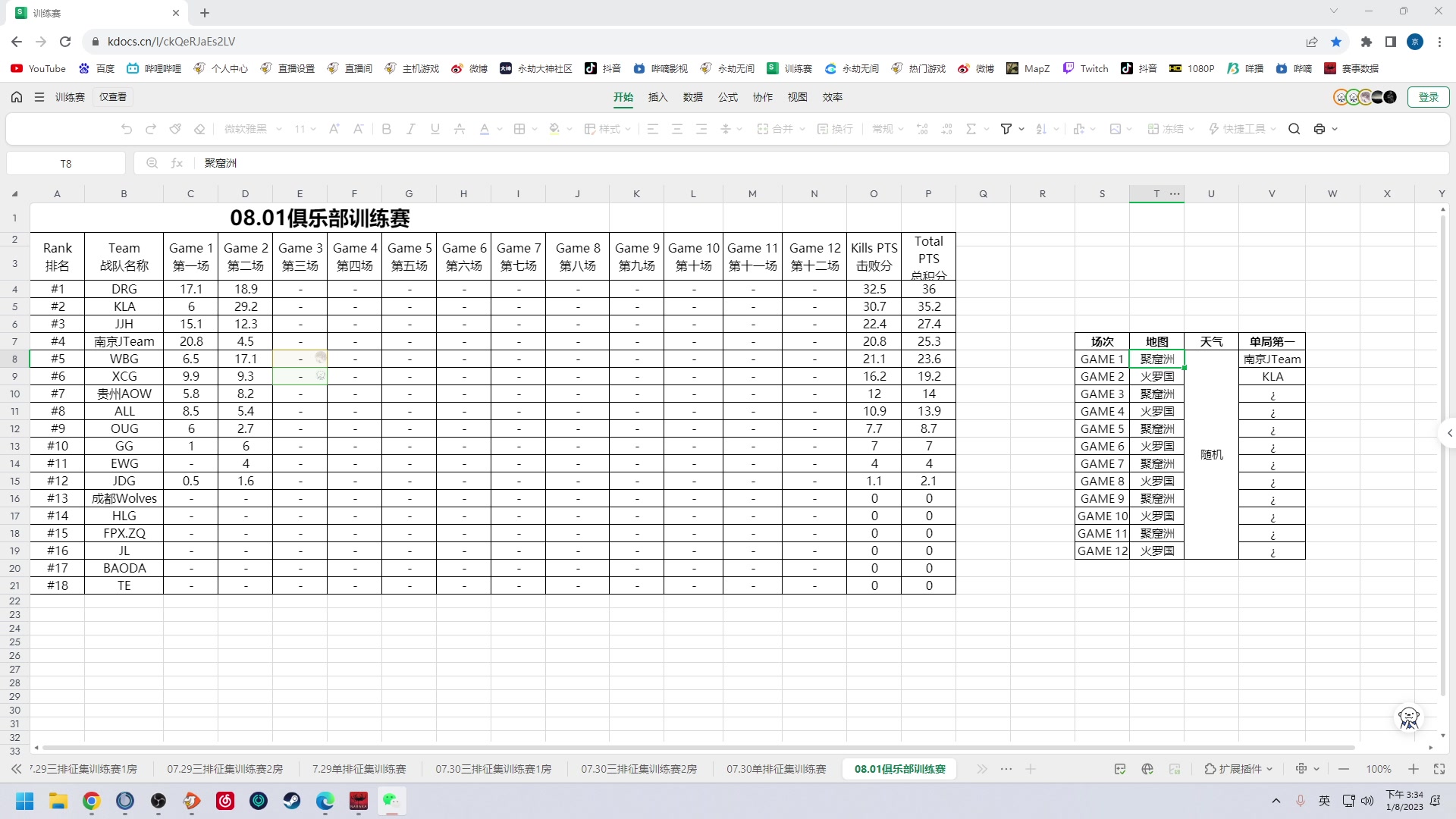 【2023-08-01 14点场】解说嘟师傅：【官方训练赛】顶级单人OB解说